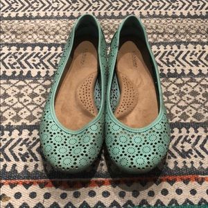 Mint green flats